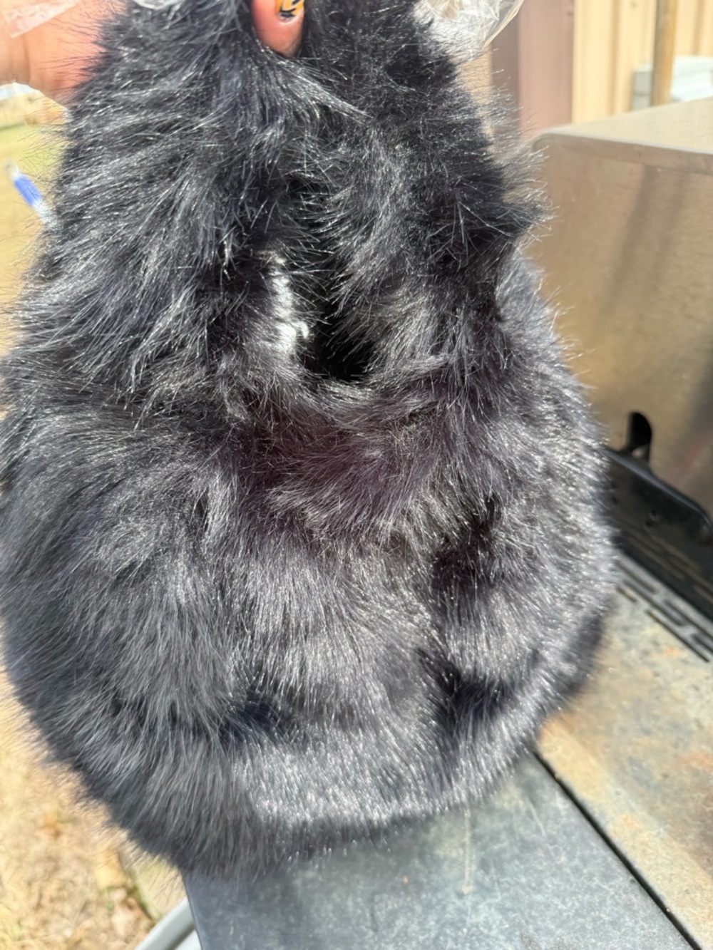 Black Faux Fur Handbag - Plush Soft Tote